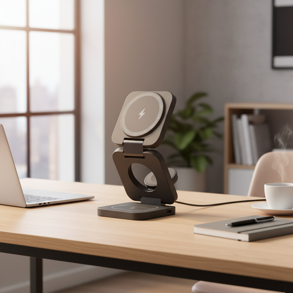 3 in 1 Foldable Magnetic Wireless Charger Stand